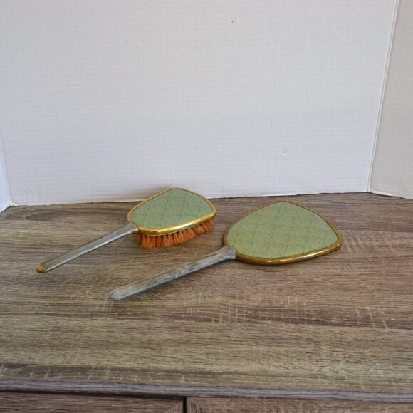 Vtg Mirror and Hairbrush Set - Picture 2 of 7